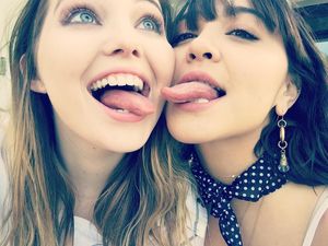 girls with tongues out